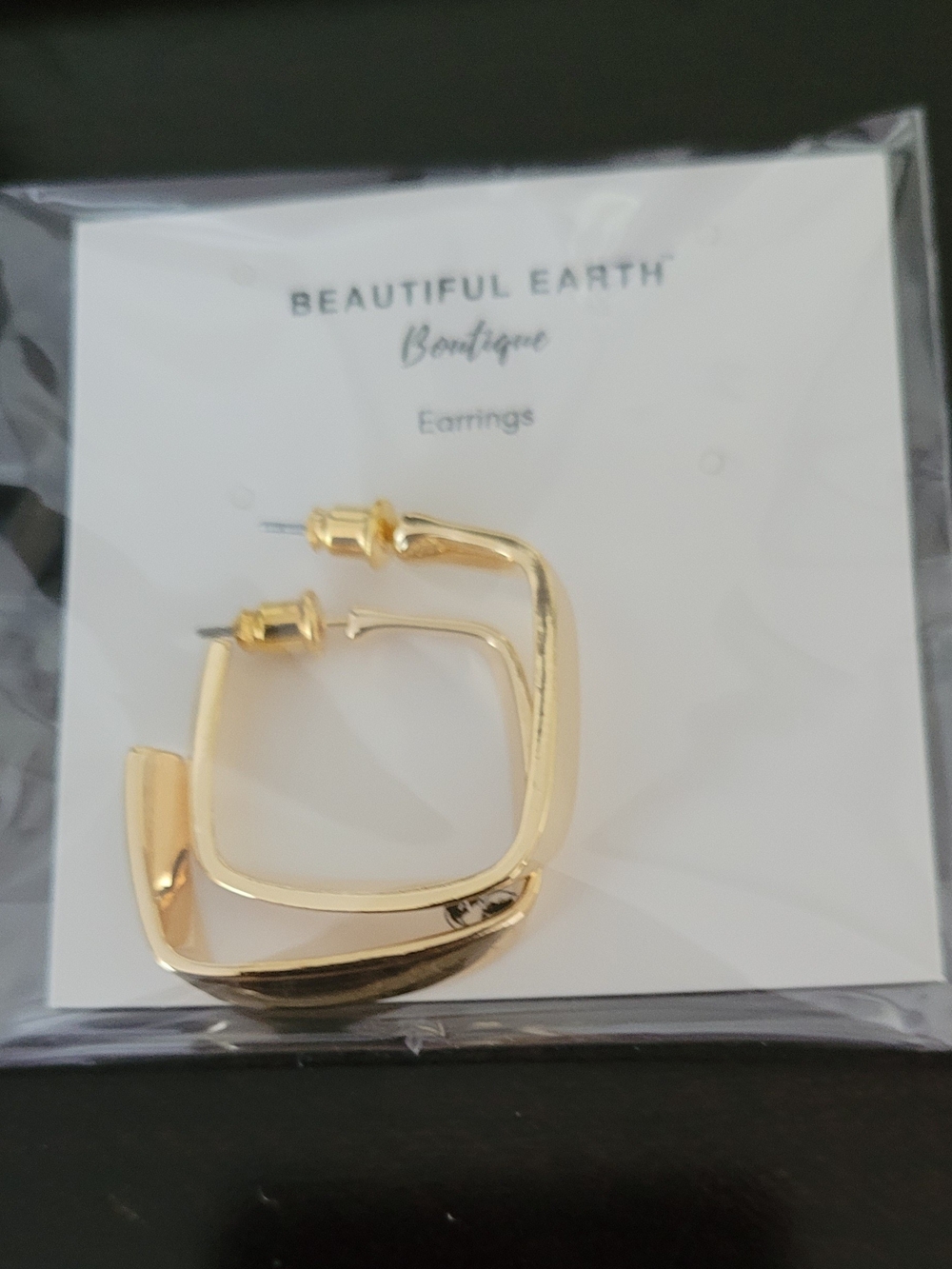 Gold Square Hoop Earrings
